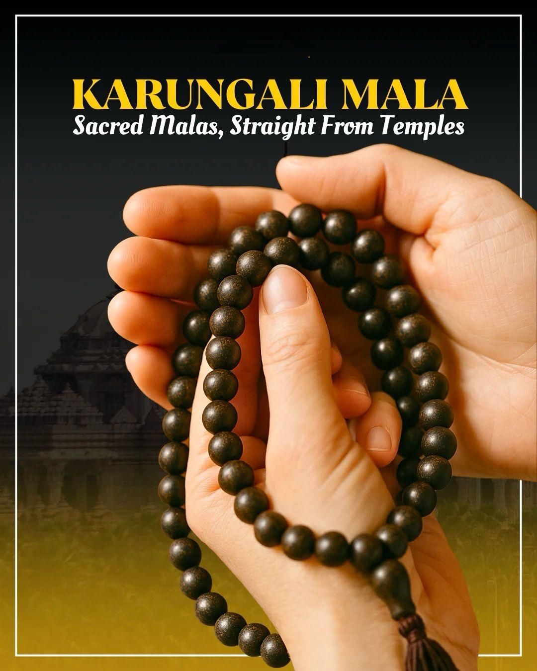 Original Karungali Mala 108 Beads – Ebony Wood Spiritual Mala