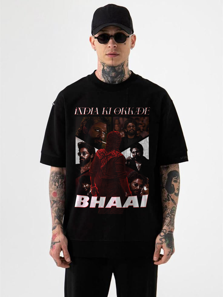 India Ki Okkade BhAAi T-Shirt – Allu Arjun Fan Crew Tee